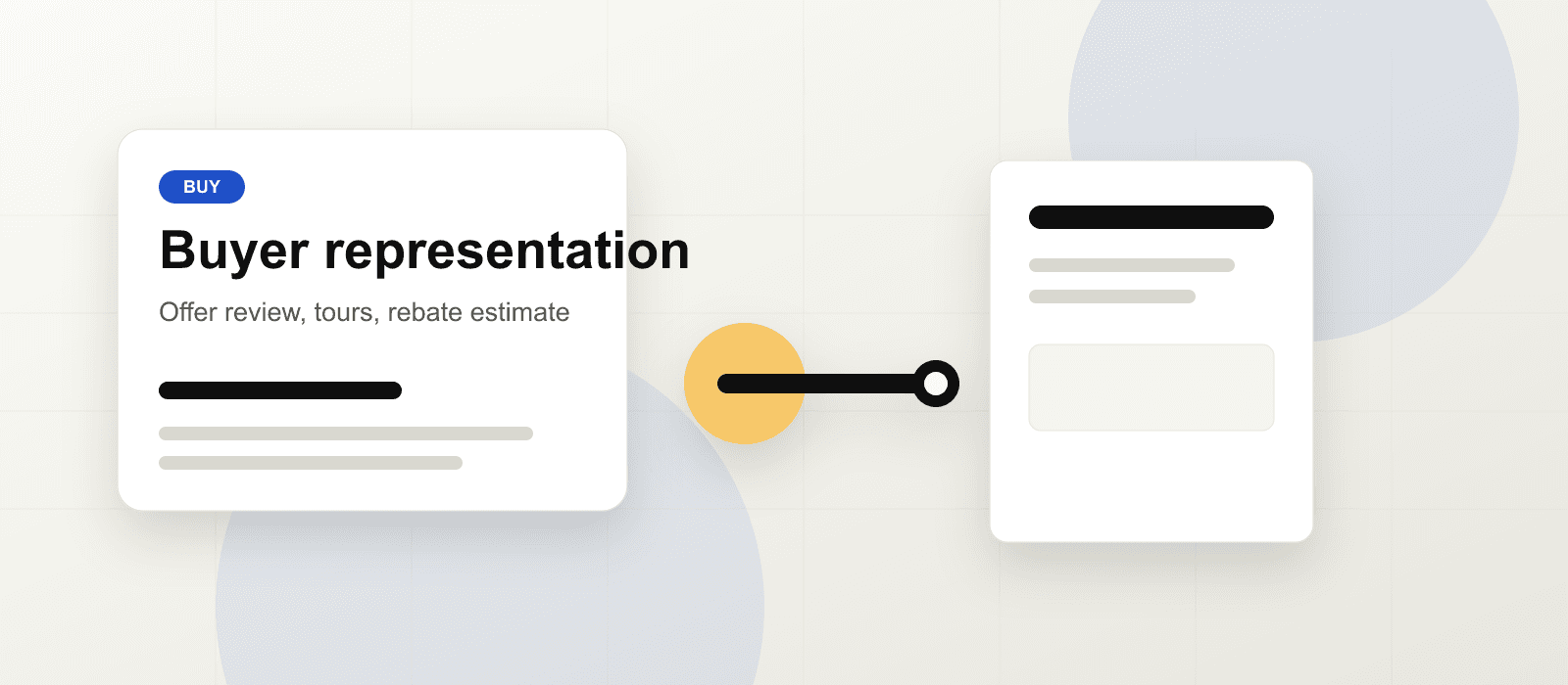 Buyer representation documents, keys, and a rebate estimate