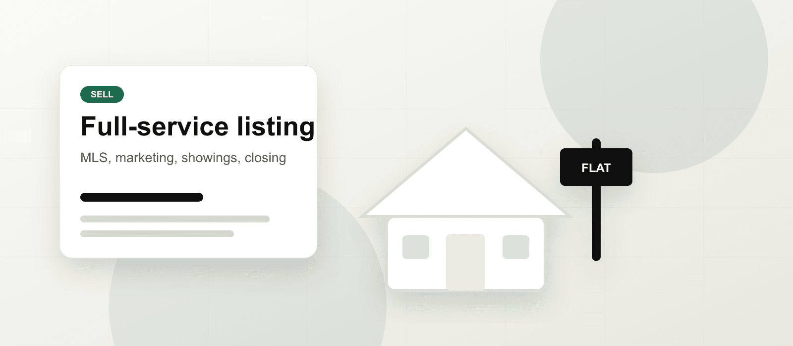 Full-service listing plan with a home, sign, and marketing checklist